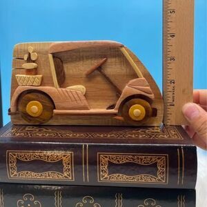 Golf Cart - Carver Dan’s hand-carved wooden puzzle box with hidden black